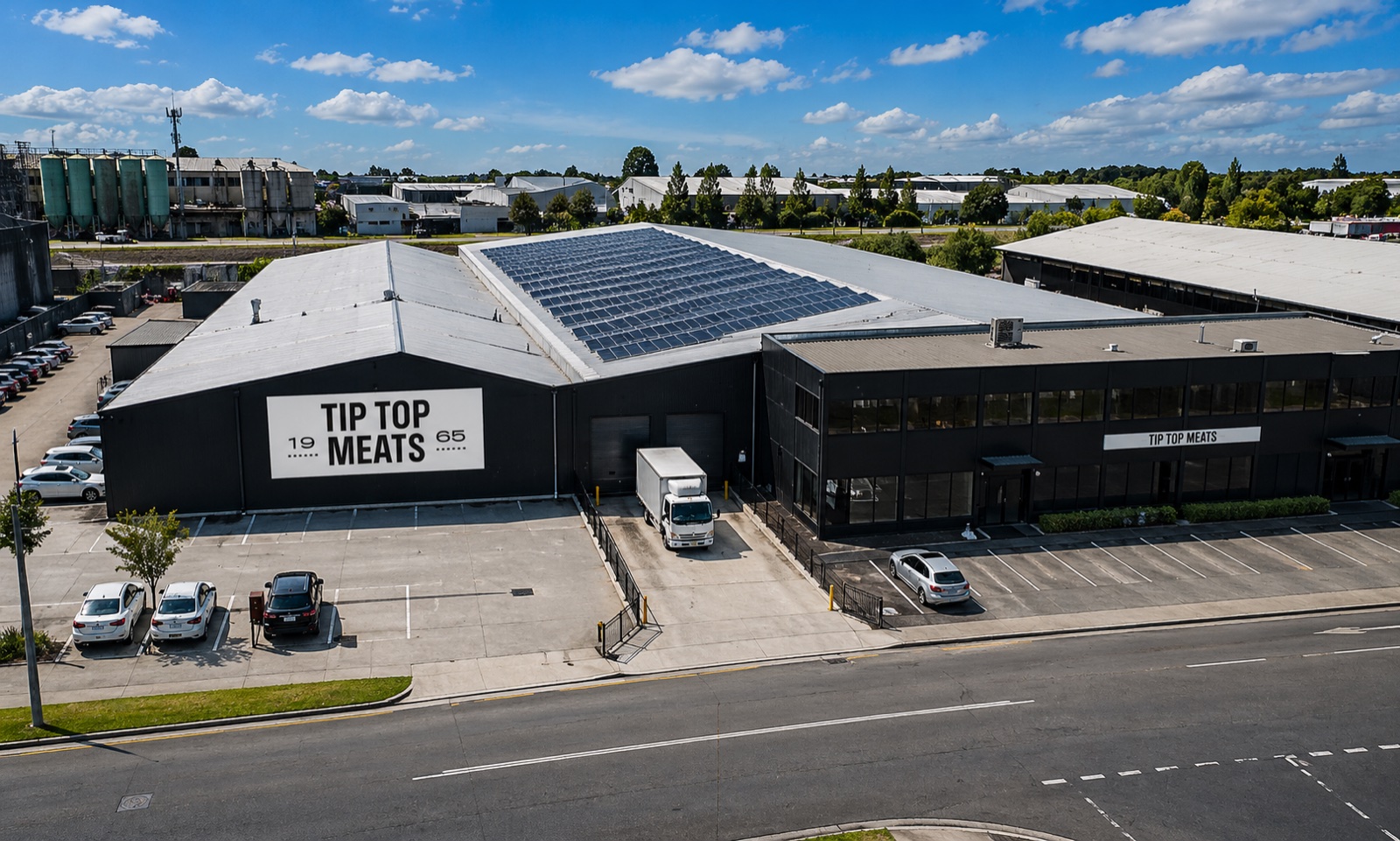Aerial view of the Tip Top Meats facility in Laverton North, Victoria
